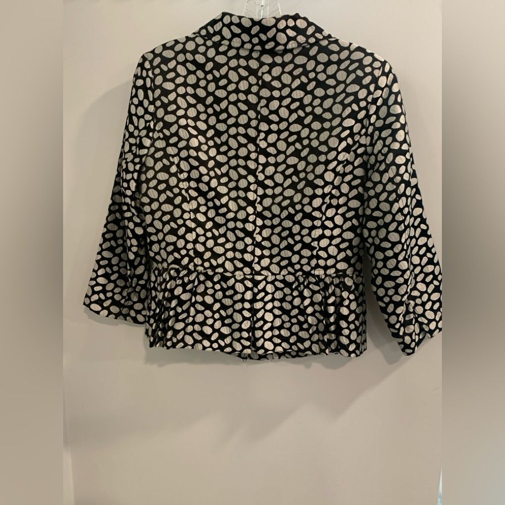 Chic Black Lined Beautiful Patterned Women's Blazer Classic Design - Picture 3 of 11